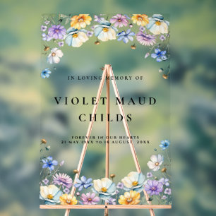 celebration of life memorial funeral acrylic sign