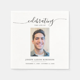 Celebration of Life Memorial Funeral Photo Napkin