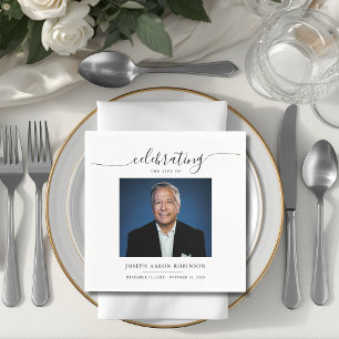 Celebration of Life Memorial Funeral Photo Napkin