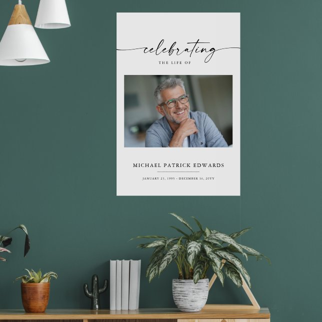 Celebration of Life | Memorial Funeral Photo Poster (Living Room 1)