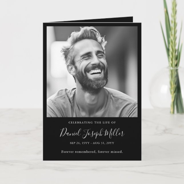 Celebration of Life Memorial Funeral Program Card (Front)