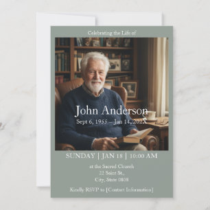Celebration of Life Memorial Invitation with Photo