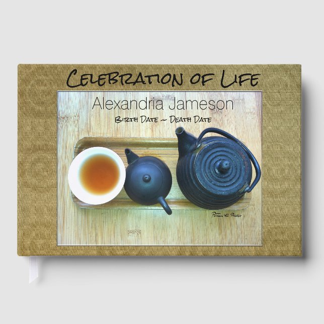 Celebration of Life Memorial Iron Tea Setting Guest Book (Front)