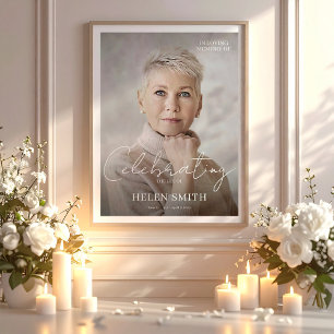 Celebration of Life, Memorial Photo Poster for Mum
