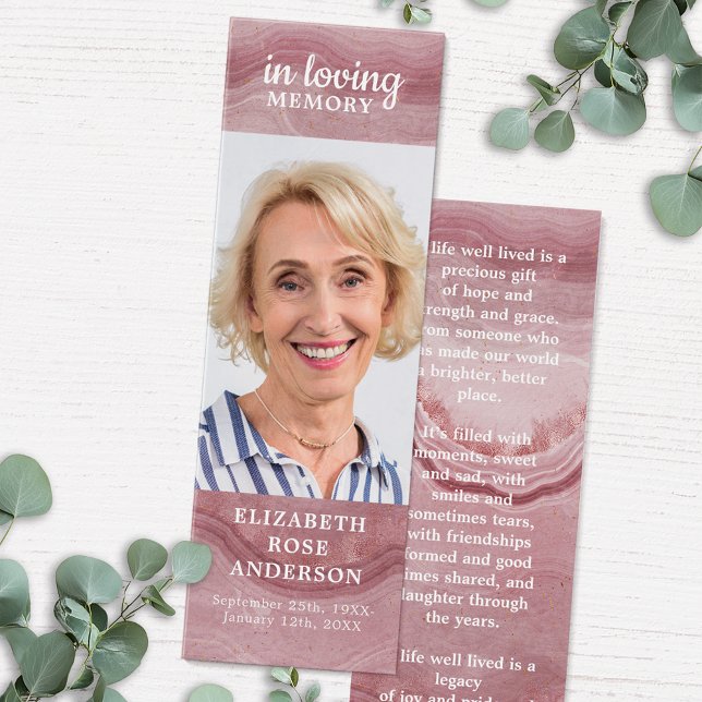 Celebration Of Life Memorial Rose Poem Bookmark (Creator Uploaded)