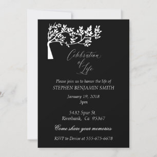 Celebration of Life Memorial Service Tree Invitation