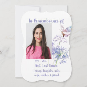 Celebration of Life Memorial Watercolor Butterfly Invitation