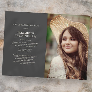 Celebration of Life Modern Chic Elegant Photo Invitation Postcard