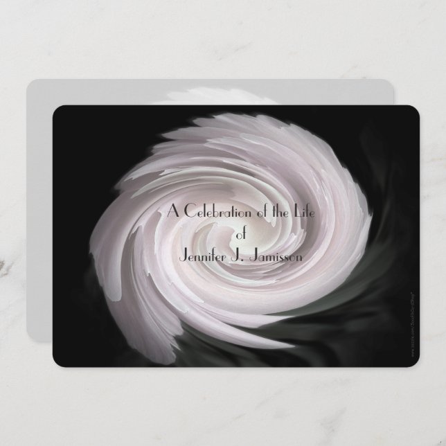 Celebration of Life Modern Pale Pink Swirl Invitation (Front/Back)
