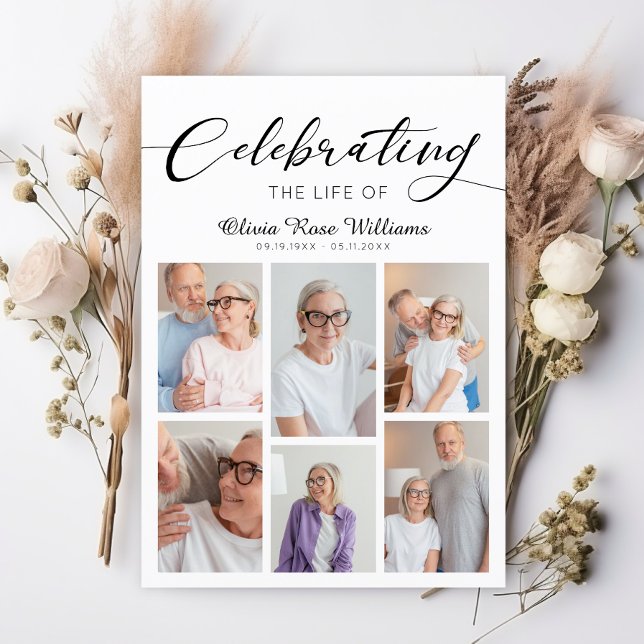 Celebration Of Life Modern Photo Funeral Memorial  Programme (Creator Uploaded)