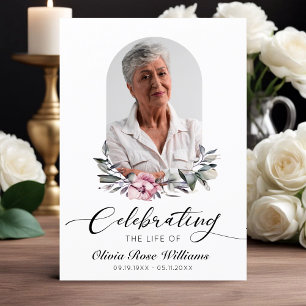 Celebration Of Life Modern Photo Funeral Memorial  Programme