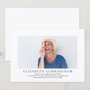 Celebration of Life Modern Simple Elegant Photo Invitation