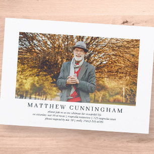 Celebration of Life Modern Simple Elegant Photo Invitation