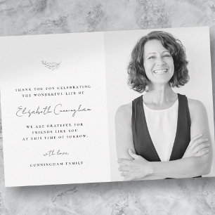 Celebration of Life Modern Simple Minimalist Photo Invitation