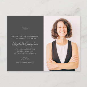 Celebration of Life Modern Simple Minimalist Photo Postcard