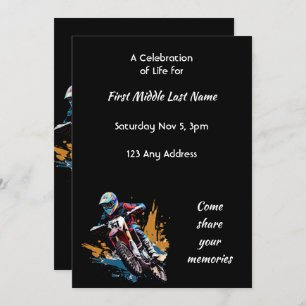 Celebration of Life Motocross Motorcycle Racing  Invitation