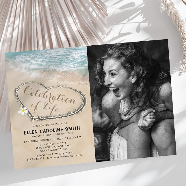 Celebration of Life | Ocean Funeral Photo Invitation (Creator Uploaded)