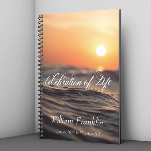 Celebration of Life Ocean Sunset Sea Guest Book (Creator Uploaded)