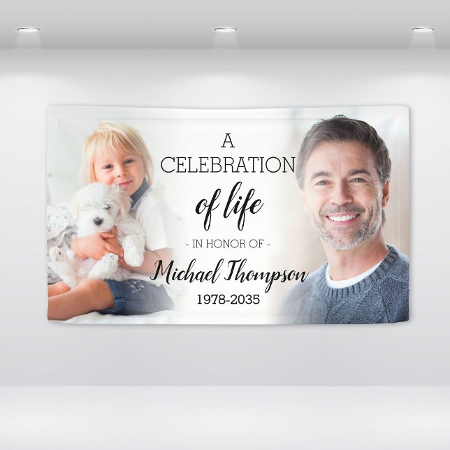 Celebration Of Life Personalised 2 Photo Memorial Banner (Celebration Of Life Personalized 2 Photo Memorial Banner
)