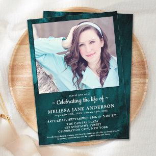 Celebration Of Life Personalised Photo Funeral  Invitation