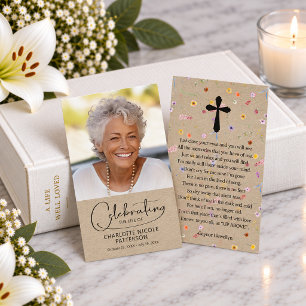 Celebration of Life Photo Bookmark Prayer Card