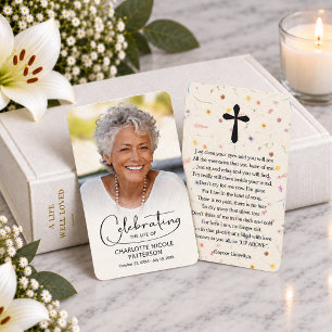 Celebration of Life Photo Bookmark Prayer Card