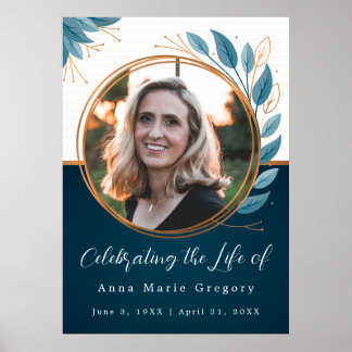 Celebration of Life Photo Bronze Memorial Funeral Poster