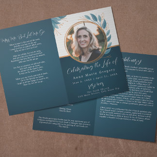 Celebration of Life Photo Bronze Memorial Funeral Programme