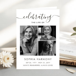 Celebration of Life Photo Collage Program Card