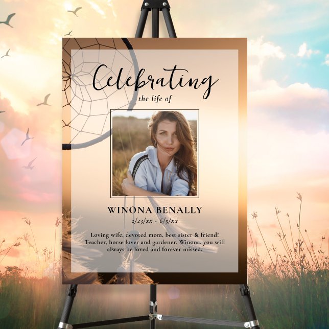 Celebration of Life Photo, Dream Catcher, Funeral Poster (Creator Uploaded)