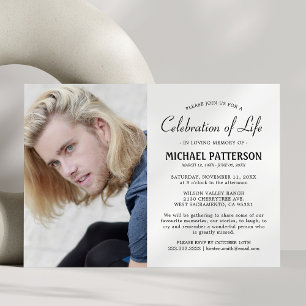 Celebration of Life Photo Funeral Invitation
