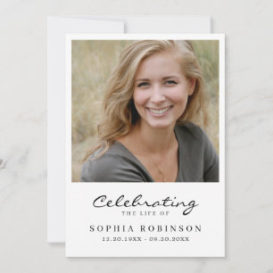Celebration of Life Photo Funeral Memorial Card