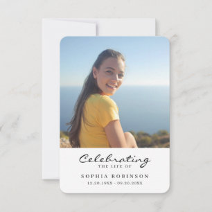 Celebration of Life Photo Funeral Memorial Card