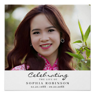 Celebration of Life Photo Funeral Memorial Welcome Poster
