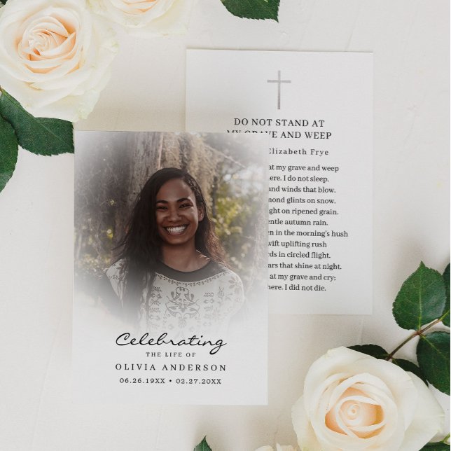 Celebration of Life Photo Funeral Prayer Card (Creator Uploaded)
