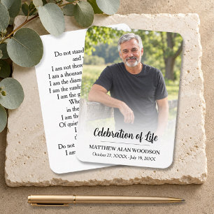Celebration of Life Photo Funeral Prayer Card
