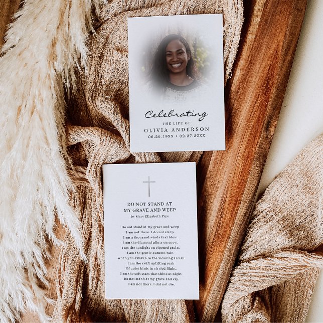 Celebration of Life Photo Funeral Prayer Card (Creator Uploaded)