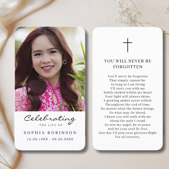 Celebration of Life Photo Funeral Prayer Card (Creator Uploaded)