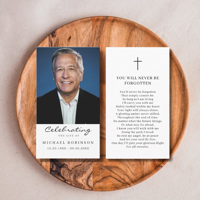 Celebration of Life Photo Funeral Prayer Card (Creator Uploaded)