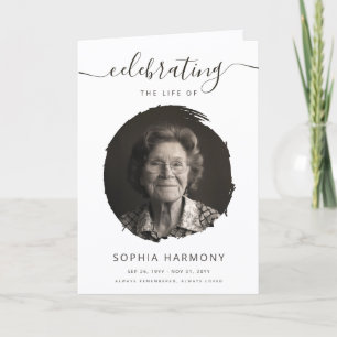 Celebration of Life Photo Funeral Program Card