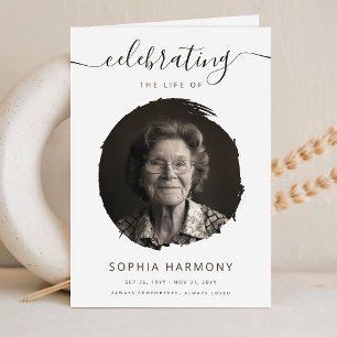 Celebration of Life Photo Funeral Program Card