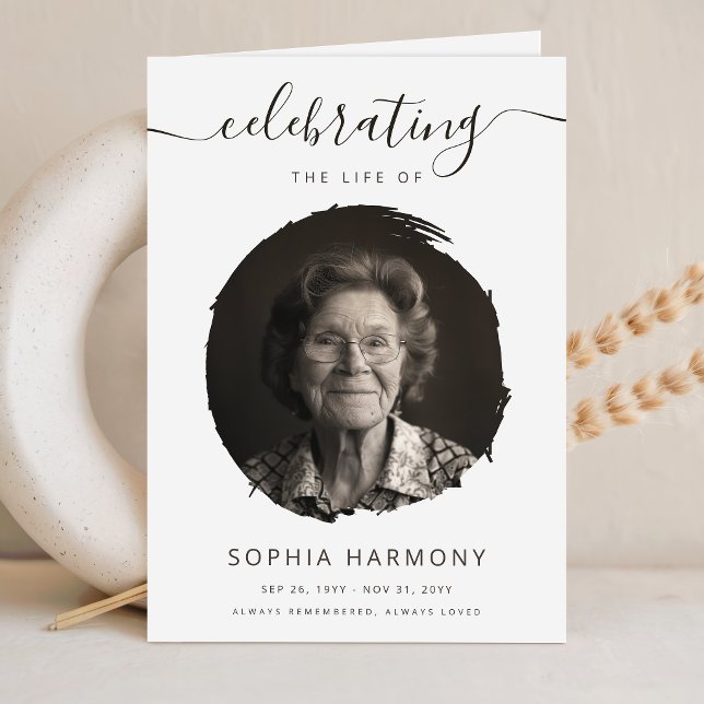 Celebration of Life Photo Funeral Program Card (Creator Uploaded)