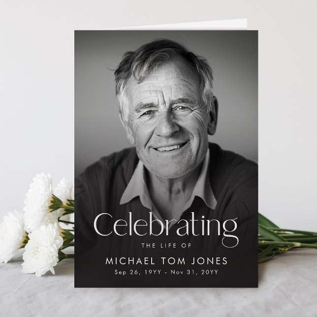 Celebration of Life Photo Funeral Program Card (Creator Uploaded)