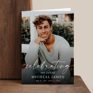 Celebration of Life Photo Funeral Program Card