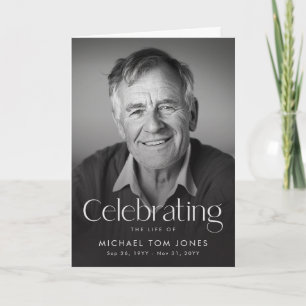 Celebration of Life Photo Funeral Program Card