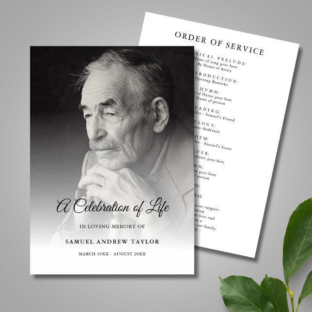 Celebration of Life Photo Funeral Program Programme (Celebration of Life Photo Program)