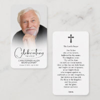 Celebration of Life Photo Lord's Prayer Card