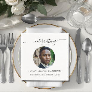 Celebration of Life Photo Memorial Funeral Napkin
