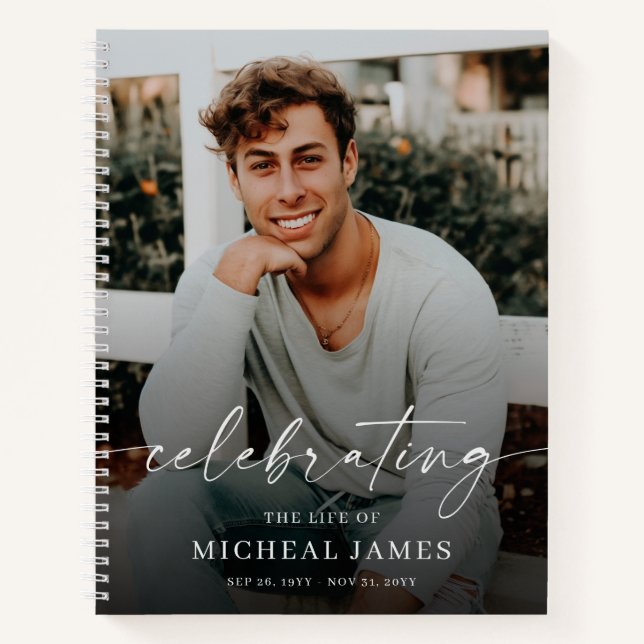 Celebration of Life Photo Memorial Funeral Notebook (Front)