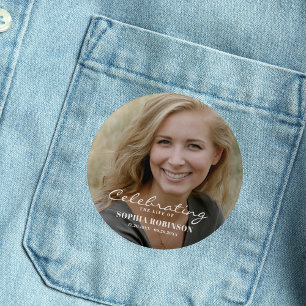 Celebration of Life Photo Memorial Keepsake 6 Cm Round Badge